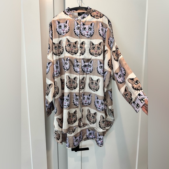 LALA ORIGINAL Lala Satin Playsuit in Cool Cat - Picture 4 of 9